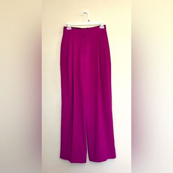 Magenta Wide Leg Trouser Pants - Picture 1 of 9